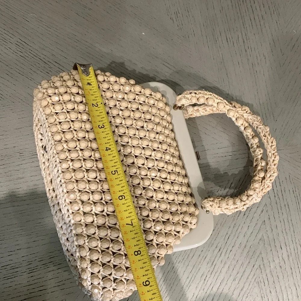 Vintage LEFCORT Elegant Cream Beaded Handbag